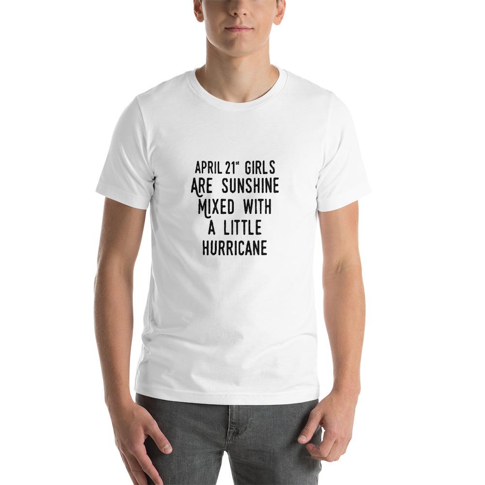 April 21th girls are sunshine mixed with a little hurricane girs quote, girl slogan